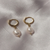 Cercei Perle Naturale Placati cu Aur 14K