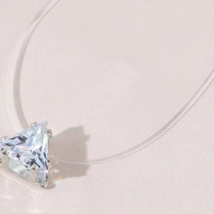 Chocker Cristal cu guta Elastica Transparent - Argintiu Amy