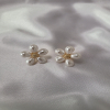Cercei Placati cu Aur 14K si Perle Naturale White Flower