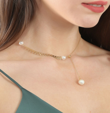 ' Colier Pearls Placat cu Aur 18K