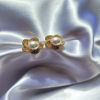 Cercei Placati cu Aur 16K, Perle Naturale de Apa Dulce si Pietre Zirconiu