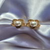 Cercei Placati cu Aur 16K, Perle Naturale de Apa Dulce si Pietre Zirconiu