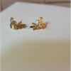 Cercei Placati cu Aur 18K, Perla si Pietre Leaf