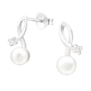 Cercei Argint 925 Eleganti cu Pietre Zirconiu si Perle