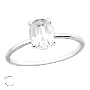 Inel Argint 925 Big Crystal