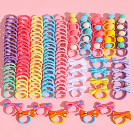 ' Set 150 elastice par fetite multicolor 