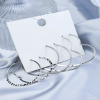 Set 3 Perechi de Cercei Hoop Earrings, Argintiu