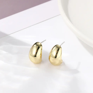 Cercei Aurii Minimalist Hoop Earrings 