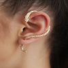 Cercel ear cuff, Auriu, forma de sarpe